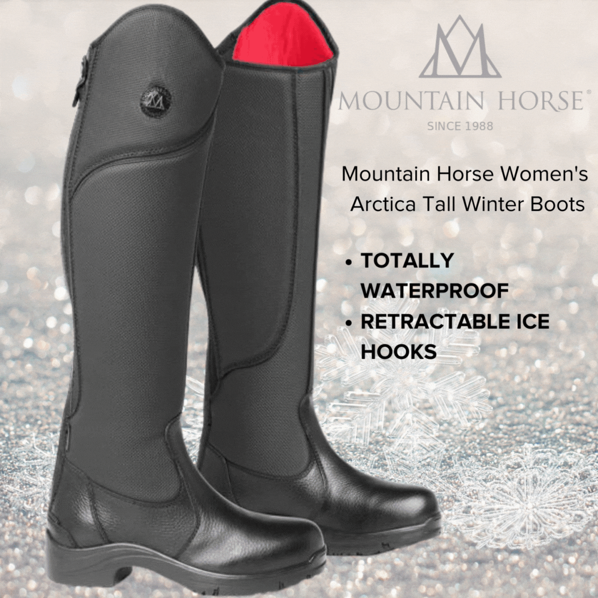 Mountain Horse Arctica Tall Winter Boots with Ice Hooks