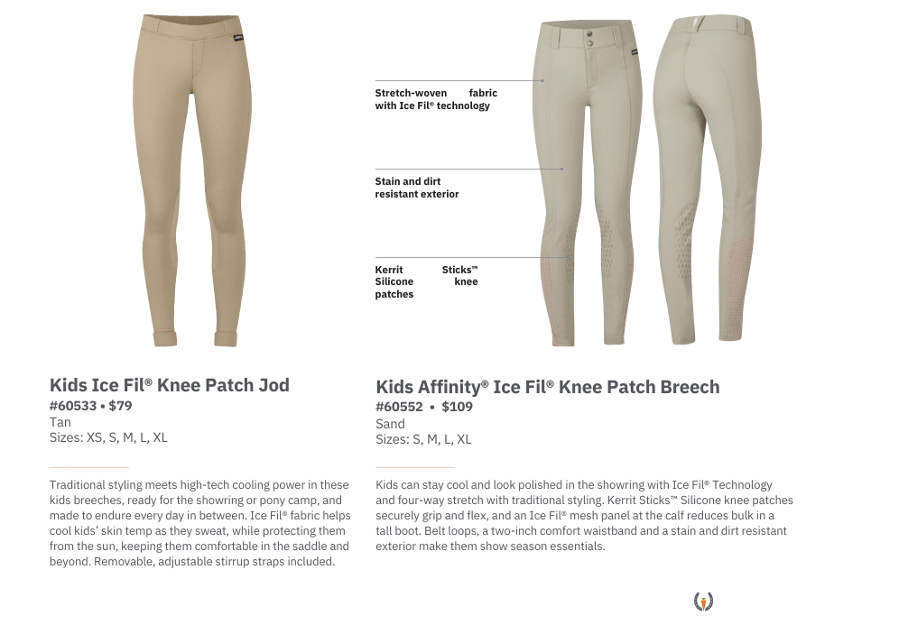 Kids Ice Fill Jods & Breeches