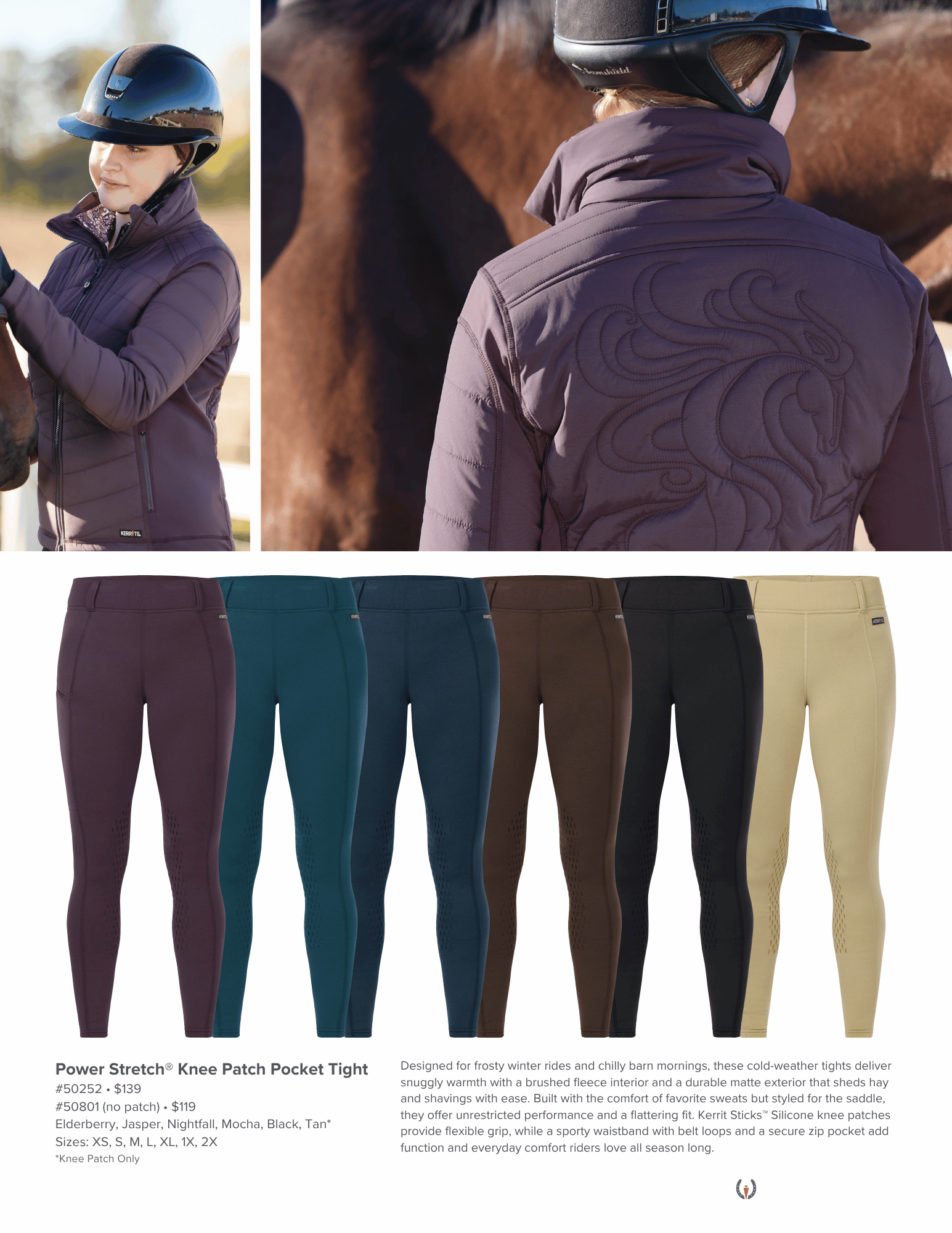 Kerrits Power Stretch Knee Patch Pocket Tight