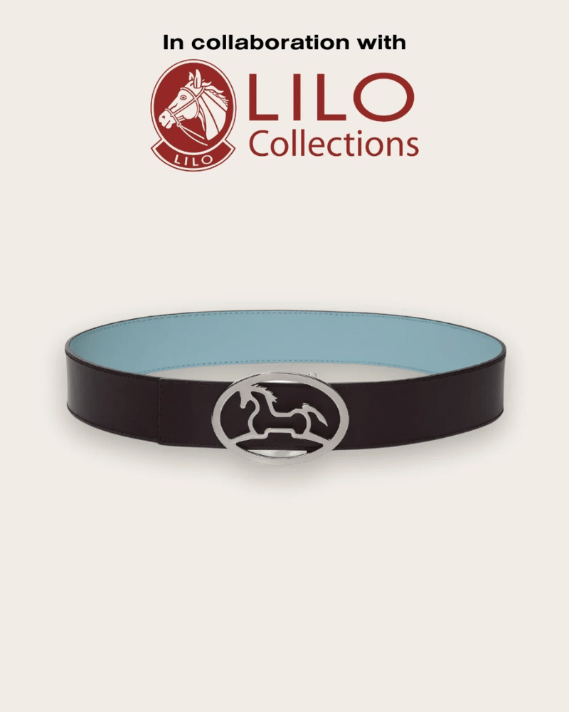 Bobby Reversible Belt - Chocolate/Aqua