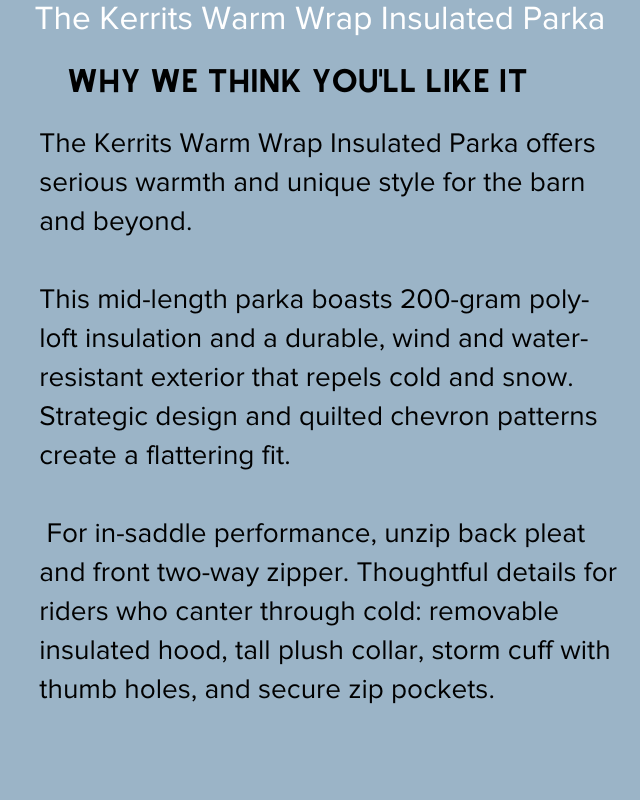 Shop for the Kerrits Warm Wrap Parka