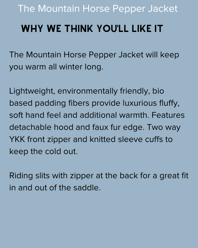 Shop for the Mountain Horse Pepper Jacket